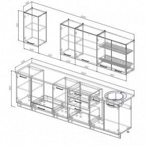 Кухонный гарнитур Антрацит 2800 (Стол. 38мм) в Губахе - gubaha.mebel24.online | фото 3