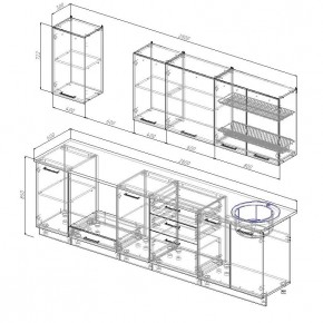 Кухонный гарнитур Дели 2800 (Стол. 38мм) в Губахе - gubaha.mebel24.online | фото 2