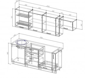 Кухонный гарнитур Муссон 2550 (Стол. 38мм) в Губахе - gubaha.mebel24.online | фото 2