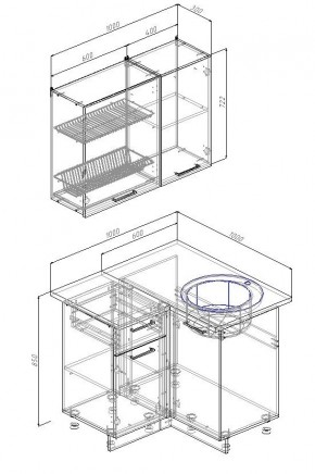 Кухонный гарнитур угловой Лада 1000х1000 (Стол. 26мм) в Губахе - gubaha.mebel24.online | фото 2