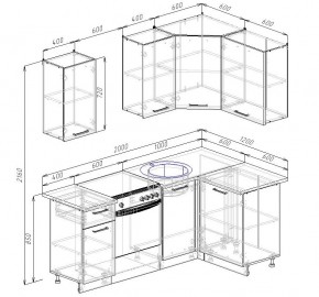 Кухонный гарнитур угловой Латте 2000х1200 (Стол. 26мм) в Губахе - gubaha.mebel24.online | фото 2