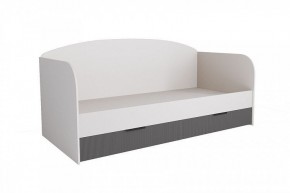 ЛАВИС ДКД 2000.1 Кровать с ящиками 900 (белый/графит софт) в Губахе - gubaha.mebel24.online | фото
