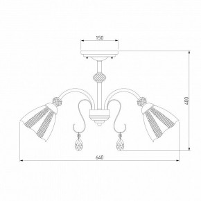 Люстра на штанге Eurosvet Floranse 30155/5 античная бронза в Губахе - gubaha.mebel24.online | фото 3