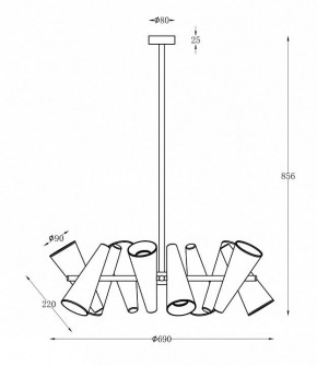 Люстра на штанге Maytoni Giro MOD095PL-10BS в Губахе - gubaha.mebel24.online | фото 2