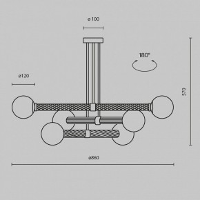 Люстра на штанге Maytoni Teatro MOD287PL-06BS в Губахе - gubaha.mebel24.online | фото 3