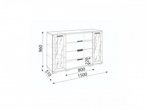 Мармарис (гостиная) М11 Комод-витрина в Губахе - gubaha.mebel24.online | фото 2