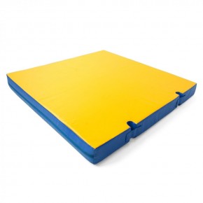 Мат гимнастический 1х1х0,1м с вырезом под стойки цв. синий-желтый в Губахе - gubaha.mebel24.online | фото 1