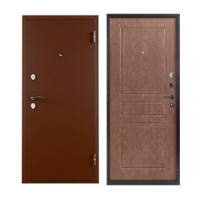 Металлическая дверь ТИТАН (МЕТАЛЛ-ПАНЕЛЬ) 2050*860/ЛЕВАЯ (Медный Антик/Лесной орех) в Губахе - gubaha.mebel24.online | фото