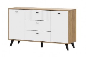 МИЛАН Комод 3 ящика двухстворчатый (Белый Матовый) в Губахе - gubaha.mebel24.online | фото