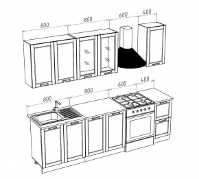 МИЛАНО Кухонный гарнитур 2,0 м Компоновка №1 (Орех) в Губахе - gubaha.mebel24.online | фото 3
