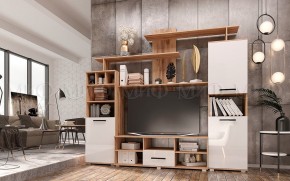 МИНИ-2 Гостиная (МДФ) Белый глянец/Дуб Крафт в Губахе - gubaha.mebel24.online | фото