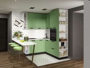 Модульная кухня Осло карбон мята в Губахе - gubaha.mebel24.online | фото 1