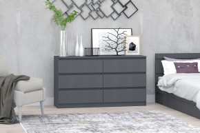МС "Хилтон" Комод №5 1400 (6 ящ.) графит в Губахе - gubaha.mebel24.online | фото