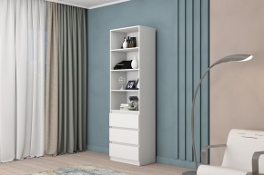 МС "Хилтон" Стеллаж (Белый текстурный) в Губахе - gubaha.mebel24.online | фото