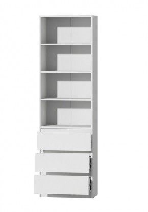 МС "Хилтон" Стеллаж (Белый текстурный) в Губахе - gubaha.mebel24.online | фото 2