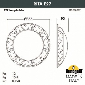 Накладной светильник Fumagalli Rita 1T3.000.000.AYE27 в Губахе - gubaha.mebel24.online | фото 2
