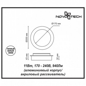 Накладной светильник Novotech Smena 357857 в Губахе - gubaha.mebel24.online | фото 4