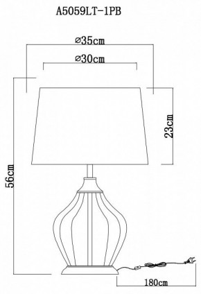 Настольная лампа декоративная Arte Lamp Baymont A5059LT-1PB в Губахе - gubaha.mebel24.online | фото 3