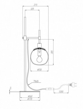 Настольная лампа декоративная Maytoni Erich MOD221-TL-01-N в Губахе - gubaha.mebel24.online | фото 3