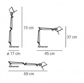 Настольная лампа офисная Artemide  A001300 в Губахе - gubaha.mebel24.online | фото 4