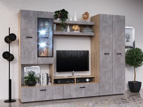 Нэнси New Центральная секция (ЛДСП) Бетон светлый/Сонома в Губахе - gubaha.mebel24.online | фото 2