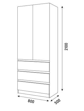 ПАРУС Шкаф 2-х ств. 800 в Губахе - gubaha.mebel24.online | фото 3