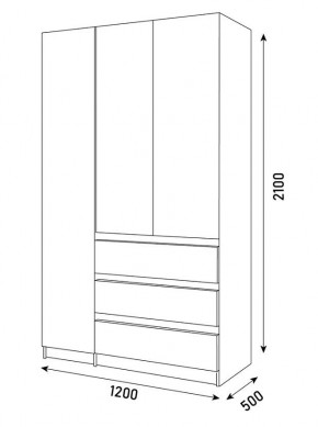 ПАРУС Шкаф 3-х ств. 1200 в Губахе - gubaha.mebel24.online | фото 3