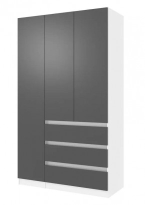 ПАРУС Шкаф 3х- ств. 1200 (белый/графит) в Губахе - gubaha.mebel24.online | фото
