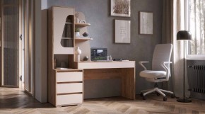 ПИФАГОР Стол компьютерный (дуб вотан/кашемир) в Губахе - gubaha.mebel24.online | фото 1