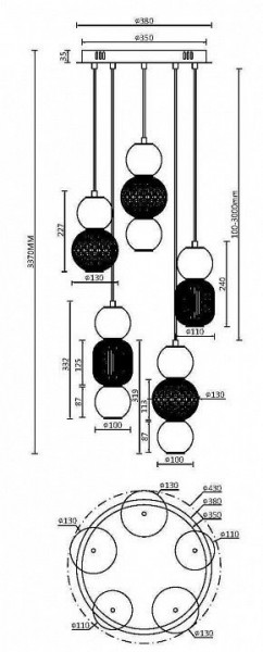 Подвесная люстра Maytoni Drop MOD273PL-L80CH3K в Губахе - gubaha.mebel24.online | фото 3