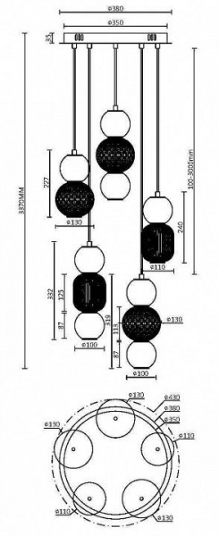 Подвесная люстра Maytoni Drop MOD273PL-L80G3K в Губахе - gubaha.mebel24.online | фото 2