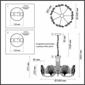 Подвесная люстра Odeon Light Ventaglio 4870/7 в Губахе - gubaha.mebel24.online | фото 6