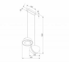 Подвесной светильник Eurosvet Emisfero 50083/2 LED золото в Губахе - gubaha.mebel24.online | фото 4