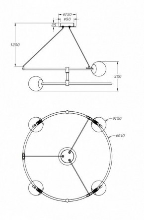 Подвесной светильник Maytoni Balance MOD317PL-04B в Губахе - gubaha.mebel24.online | фото 4