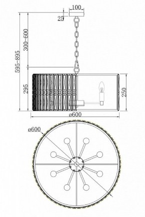 Подвесной светильник Maytoni Facet MOD094PL-08G в Губахе - gubaha.mebel24.online | фото 3
