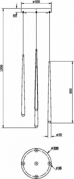 Подвесной светильник Maytoni Halo MOD132PL-L30BSK в Губахе - gubaha.mebel24.online | фото 2