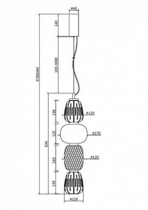 Подвесной светильник Maytoni Pattern MOD267PL-L32G3K в Губахе - gubaha.mebel24.online | фото 4