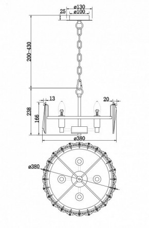 Подвесной светильник Maytoni Puntes MOD043PL-04CH в Губахе - gubaha.mebel24.online | фото 4