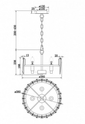 Подвесной светильник Maytoni Puntes MOD043PL-04G в Губахе - gubaha.mebel24.online | фото 4