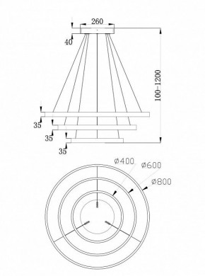 Подвесной светильник Maytoni Rim MOD058PL-L100BS4K в Губахе - gubaha.mebel24.online | фото 6