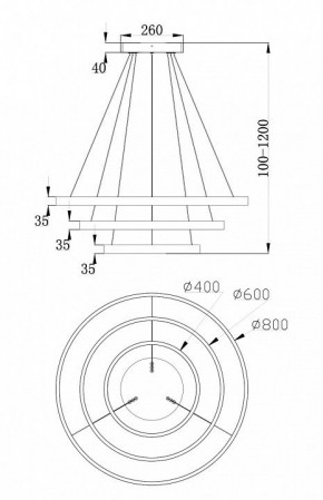 Подвесной светильник Maytoni Rim MOD058PL-L100W4K в Губахе - gubaha.mebel24.online | фото 6