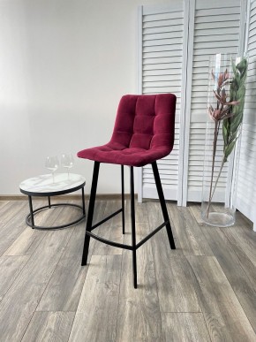 Полубарный стул CHILLI-QB SQUARE винный #16, велюр / черный каркас (H=66cm) М-City в Губахе - gubaha.mebel24.online | фото 4