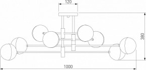 Потолочная люстра Eurosvet Nuvola 70129/8 латунь в Губахе - gubaha.mebel24.online | фото 3