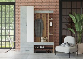 Прихожая Домино (Крафт золотой/Бетон) в Губахе - gubaha.mebel24.online | фото 3