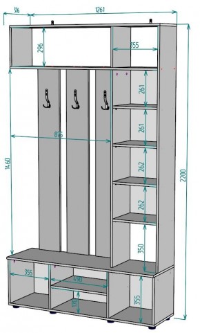 Прихожая с зеркалом V19_M в Губахе - gubaha.mebel24.online | фото 2