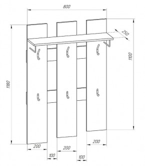 Прихожая-вешалка большая 800 в Губахе - gubaha.mebel24.online | фото 2