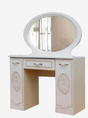 Прованс-2 Стол туалетный с зеркалом (Бежевый/Текстура белая платиной золото) в Губахе - gubaha.mebel24.online | фото