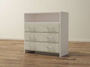 PROxSON Комод Varna (ЛДСП Белая+ткань Белый/Savana Milk (молочный)) 90x40 в Губахе - gubaha.mebel24.online | фото 1