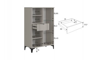 РИЧ Комод 2 со стеклом в Губахе - gubaha.mebel24.online | фото 3
