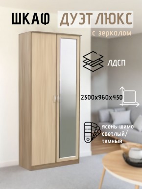 Шкаф 2-х створчатый Дуэт Люкс с зеркалом в Губахе - gubaha.mebel24.online | фото 4